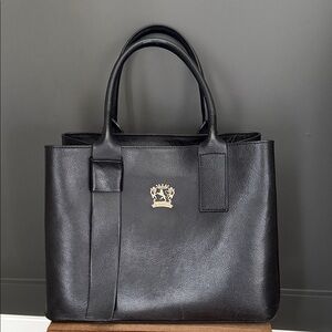 Pratesi Girone Lady Bag B615 Genuine Leather Black Made in Italy EUC